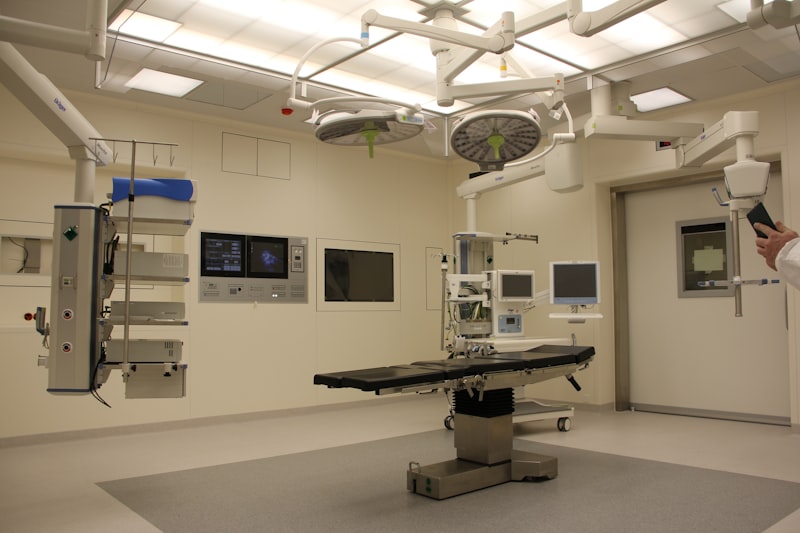 generate an image of clean bright medical research facility, stainless steel equipment, no humans